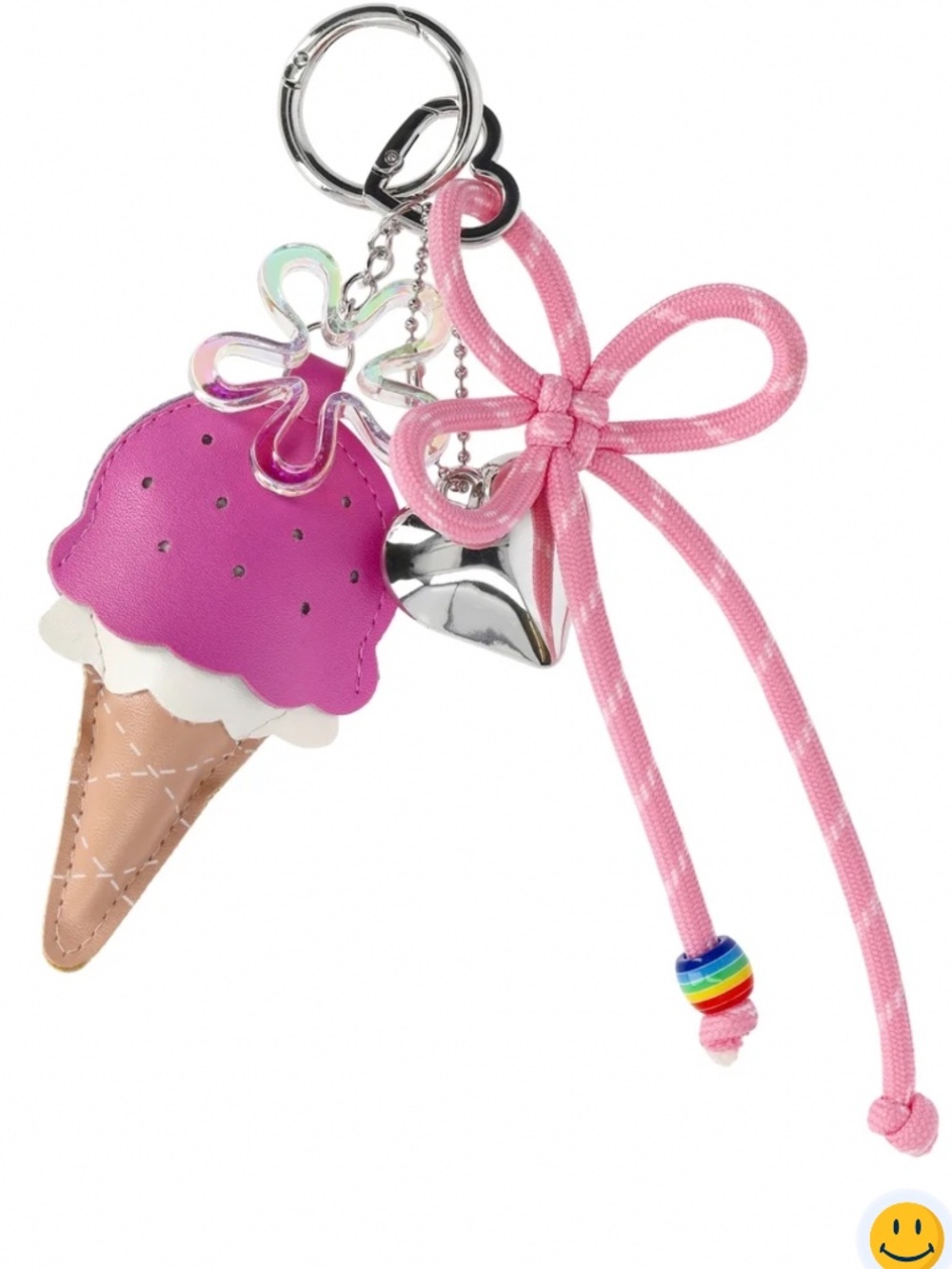No Boundaries Women's Ice Cream Bag Charm, Pink